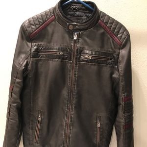 XRay Jeans Faux Leather Moto Racer Jacket (Small)